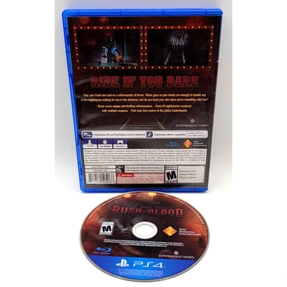 Until Dawn: Rush of Blood (Sony PlayStation 4, 2016) CIB COMPLETE IN‎ BOX